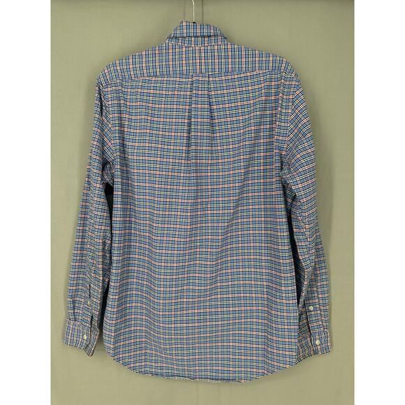 Ralph Lauren Shirt Mens Medium Blue Plaid Button Down Pony Long Sleeve Cotton - Picture 3 of 7